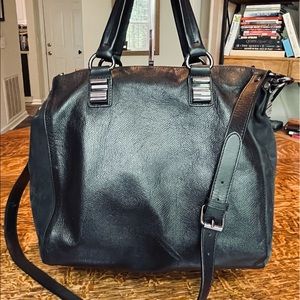 Tous Leather and Nubuck Satchel Handbag